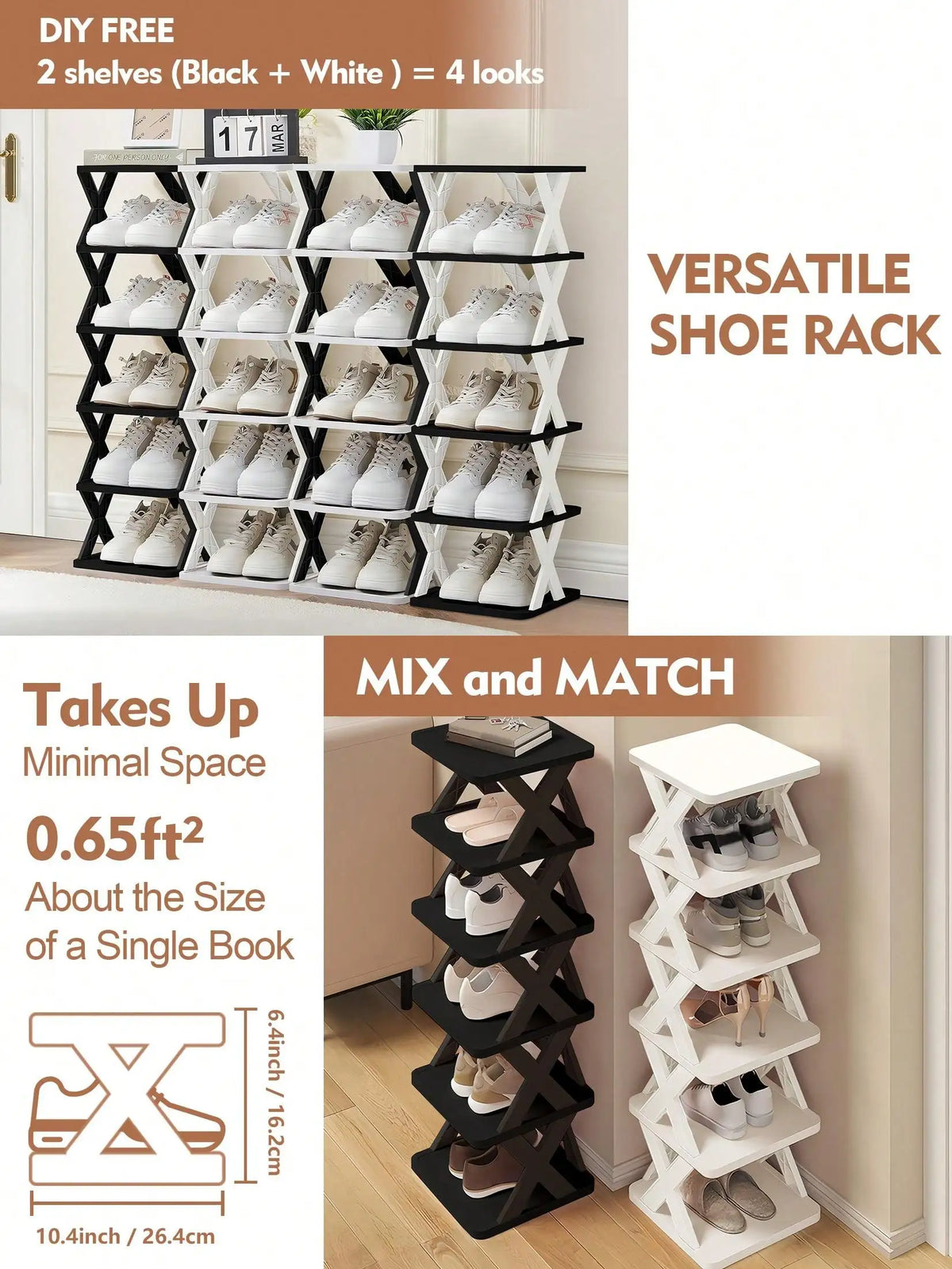 9/6 Tier Narrow Shoe Rack