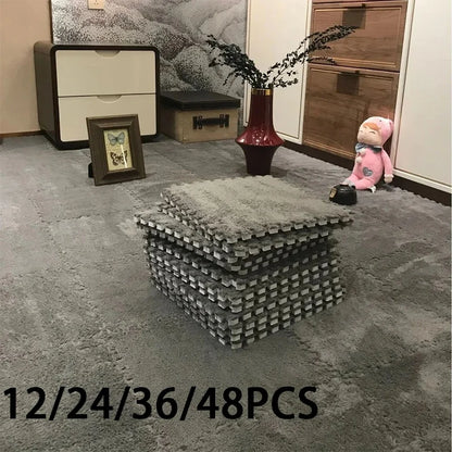 12/24/36/48PCS Grey Interlocking Carpet
