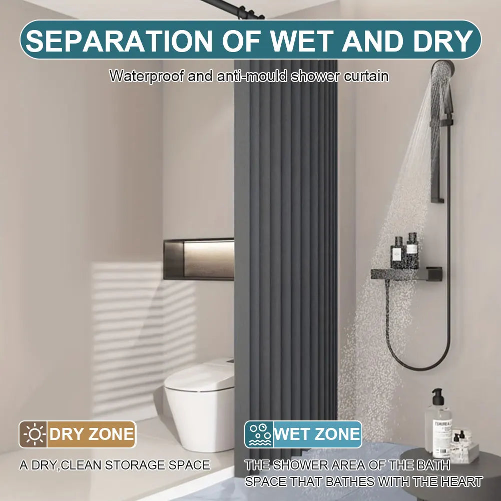 Foldable Magnetic Shower Curtain