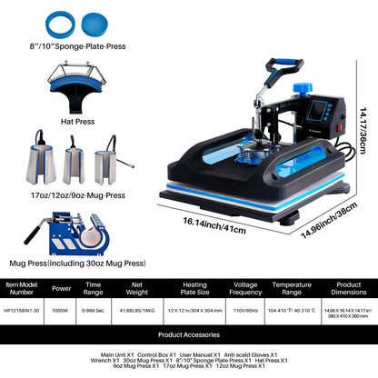 ROOMARK 8 in 1 Heat Press