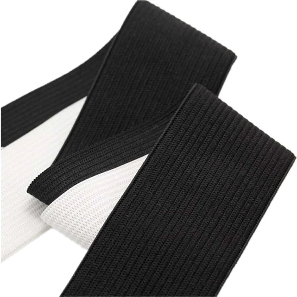 Flat Elastic Band Black White Rubber Band