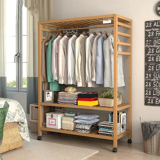 Heavy Duty Wooden Clothes Rack