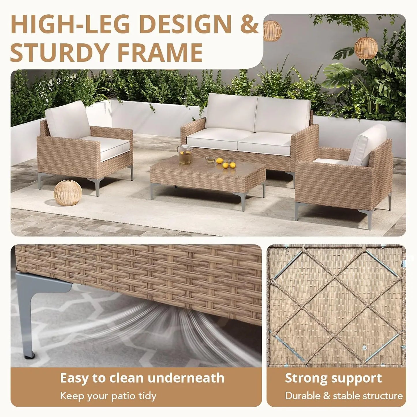 4pc All-Weather Wicker Set