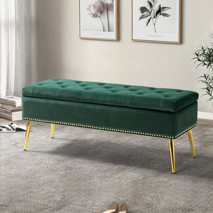 Modern Velvet Storage  Bench
