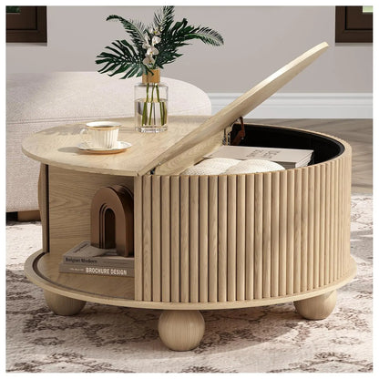 Round Coffee Table with Storage