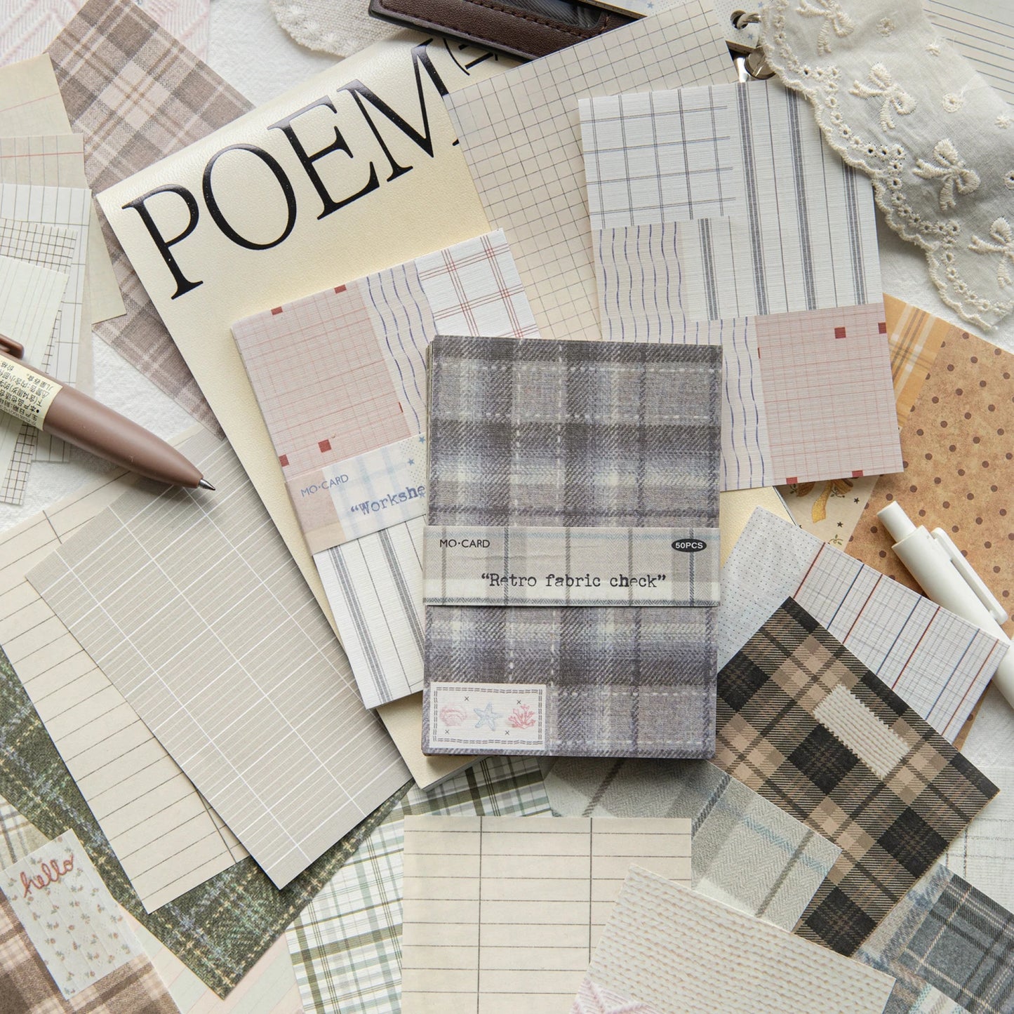 50pcs creative plaid Decor Scrapbook