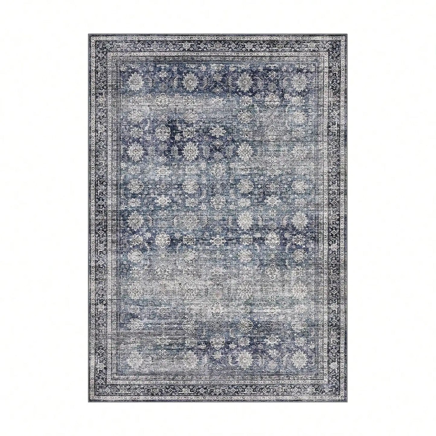 Area Rug Floral Distressed