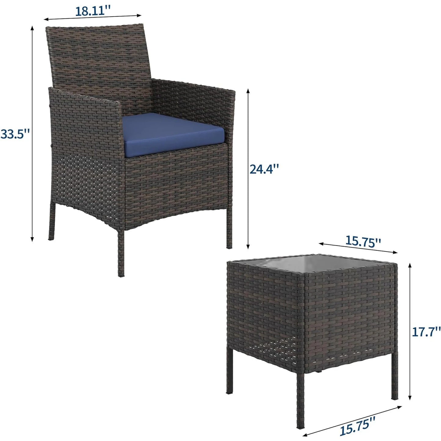3 Piece Patio Furniture Set