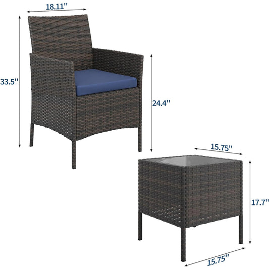 3 Piece Patio Furniture Set