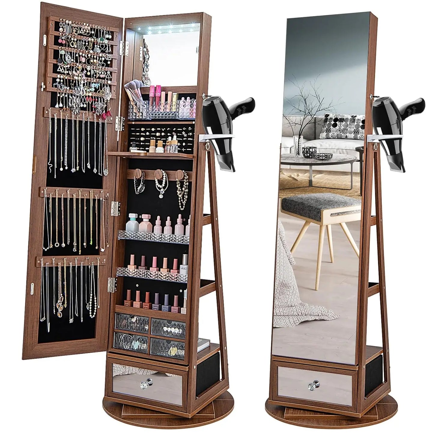 360° Swivel Jewelry Cabinet