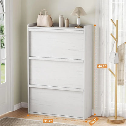 Shoe Cabinet with Flip Drawers
