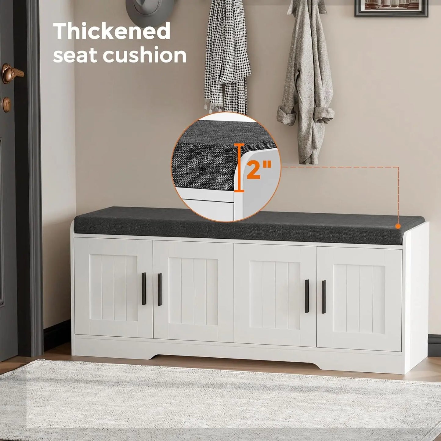 2-Tier Shoe Bench with Padded Seat