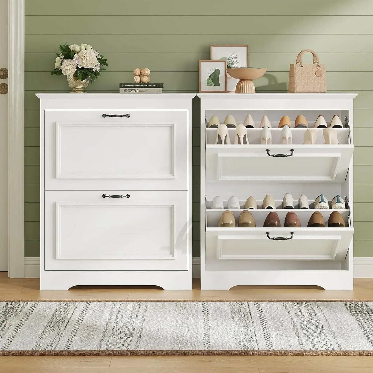 2-Piece Shoe Cabinet Set