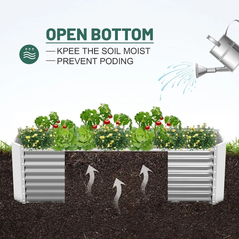 8×4×2 ft Galvanized Garden Bed Kit