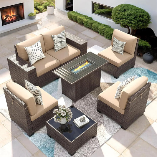 Furniture Set with Fire Pit Table