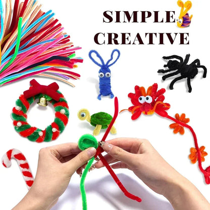 100-1500Pcs Colorful Pipe Cleaners