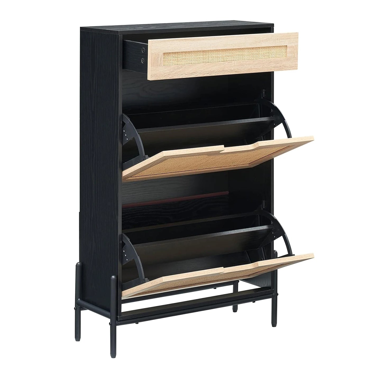 Hidden Shoe Cabinet With 2 Flip Doors 1 Drawer Narrow