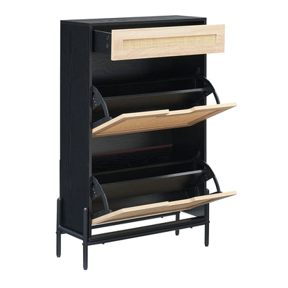 Hidden Shoe Cabinet With 2 Flip Doors 1 Drawer Narrow