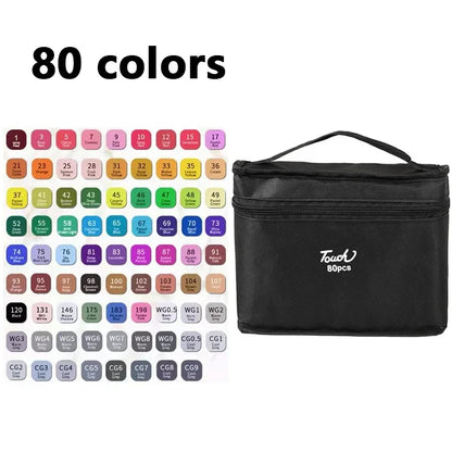 24-80 Colors Double Headed Marker Pen Set