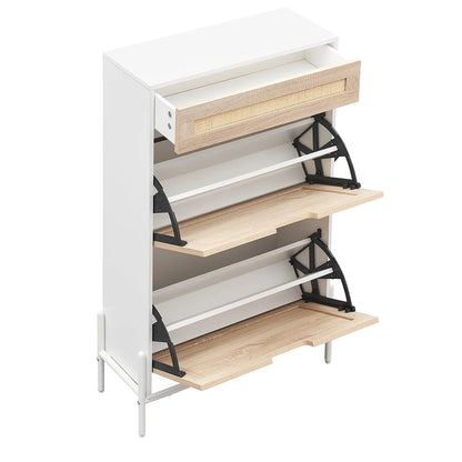 Hidden Shoe Cabinet With 2 Flip Doors 1 Drawer Narrow