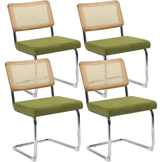 Modern Cane Dining Chairs, Set of 4