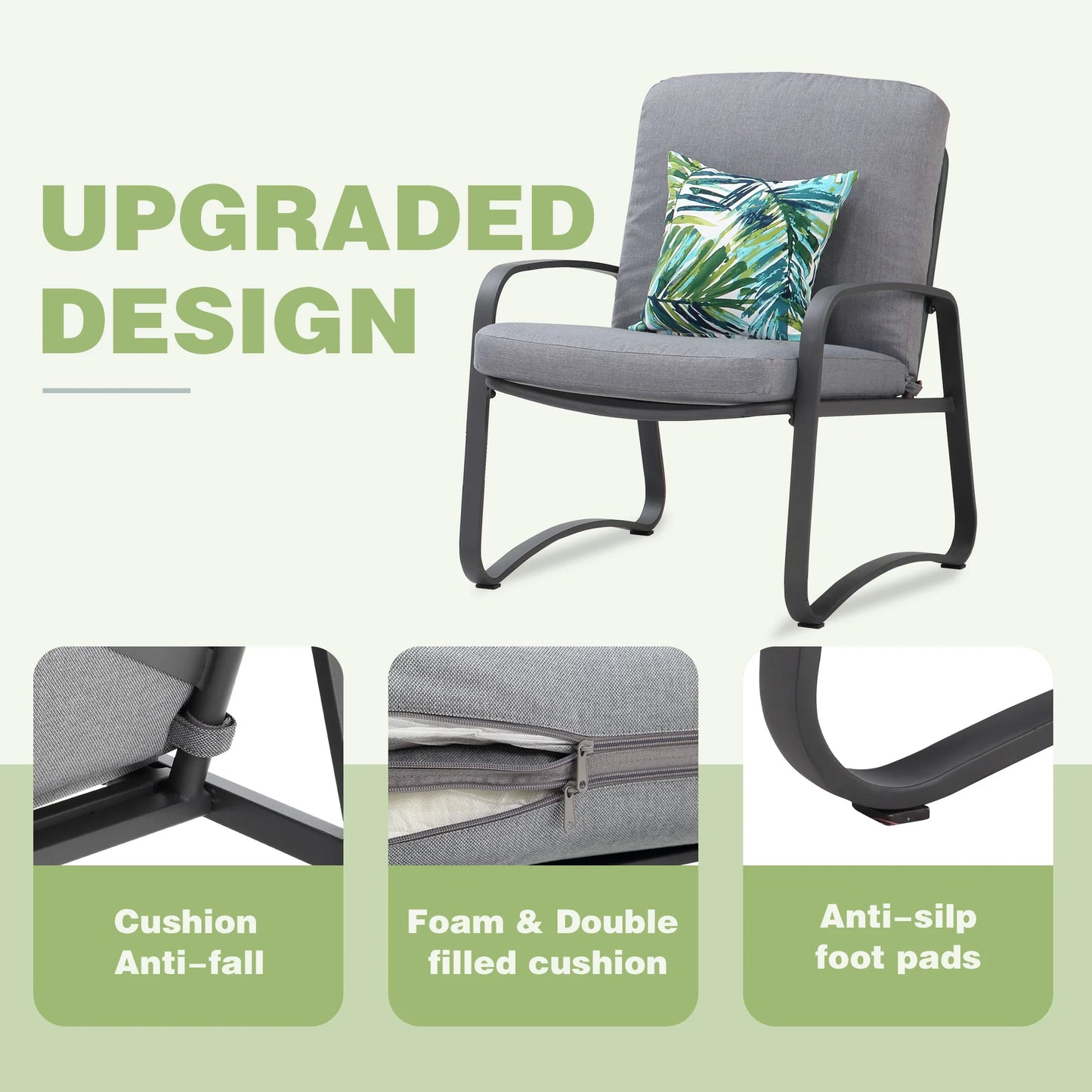 NAGA BAHNA 3 Piece Rocking Bistro Set