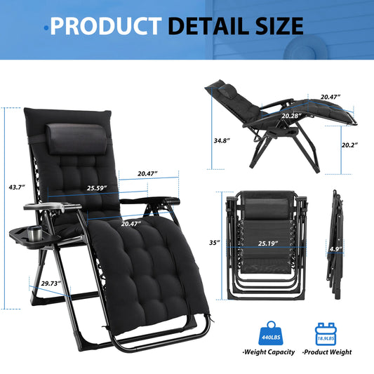 Zero Gravity Cushioned Lounge Chair