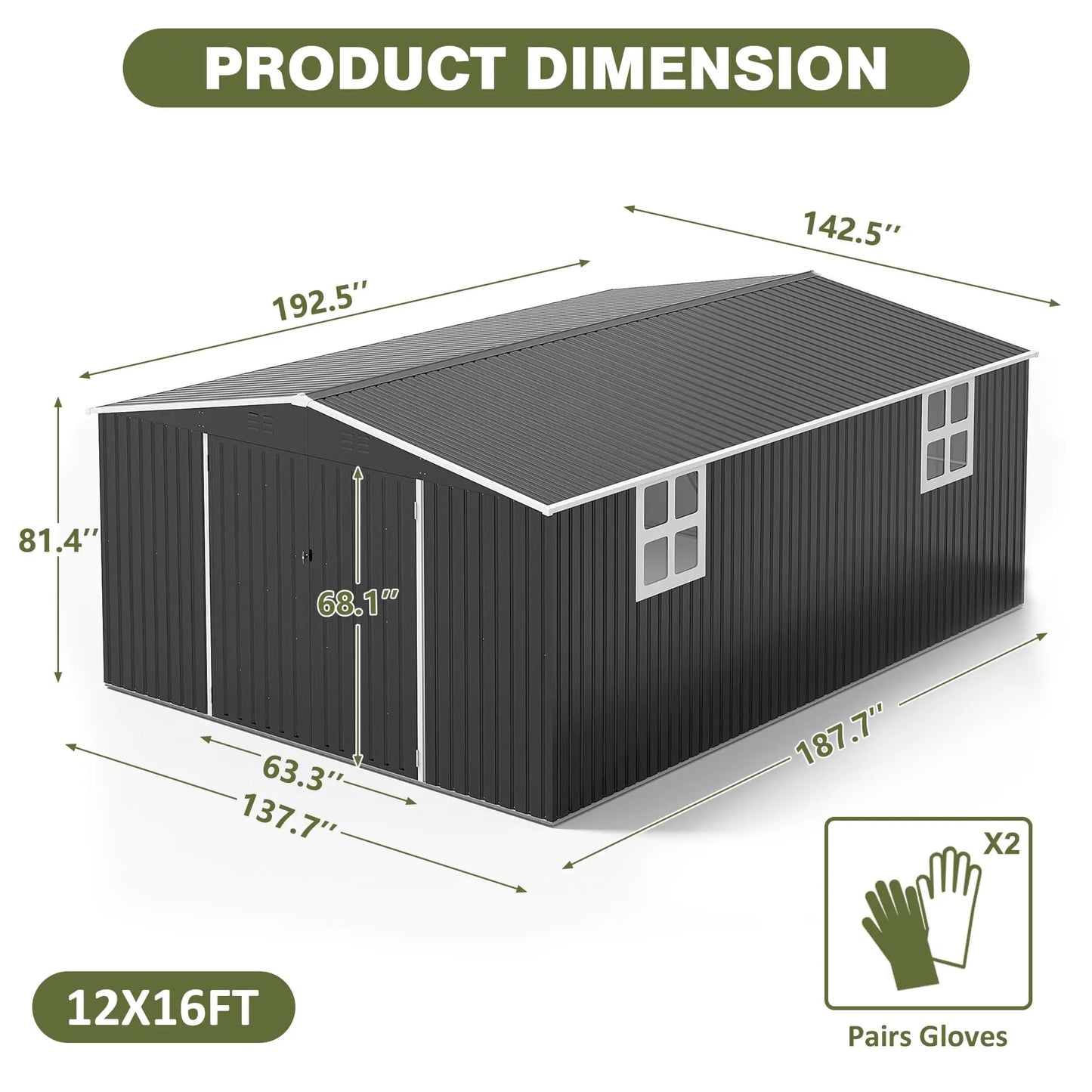 10x10~12x18FT Metal Storage