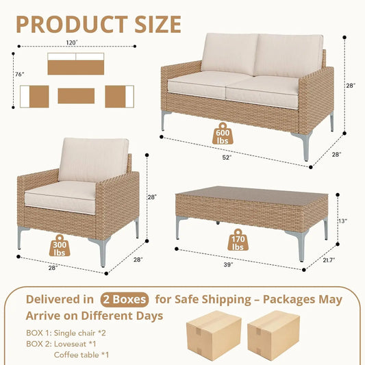 4pc All-Weather Wicker Set