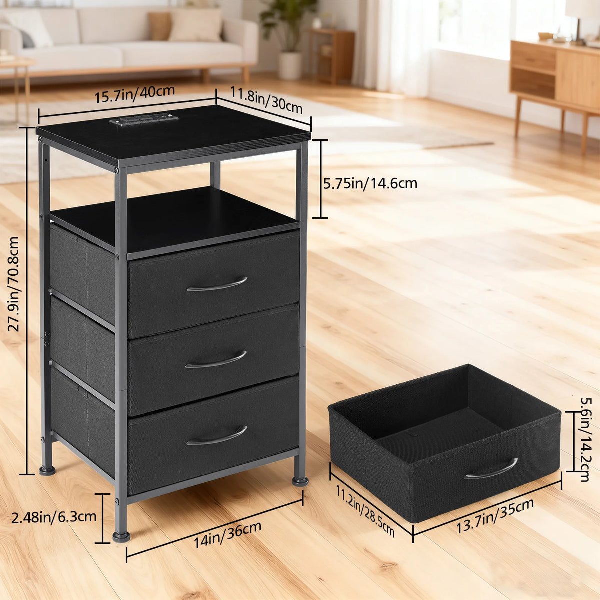 3 Fabric Drawers Cabinets
