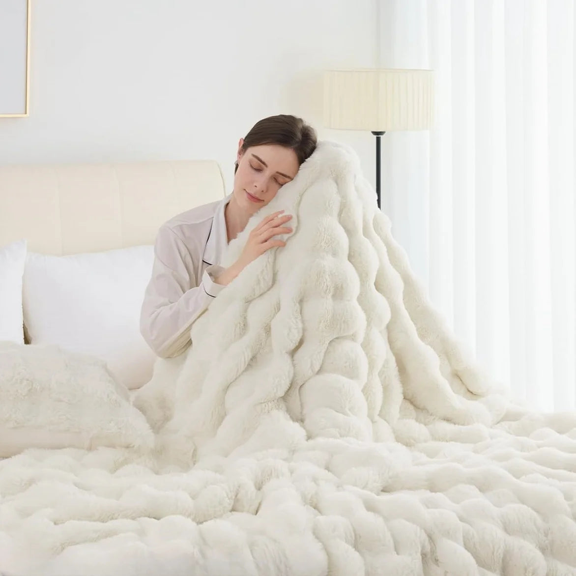 Cozy Faux Rabbit Fleece Blanket