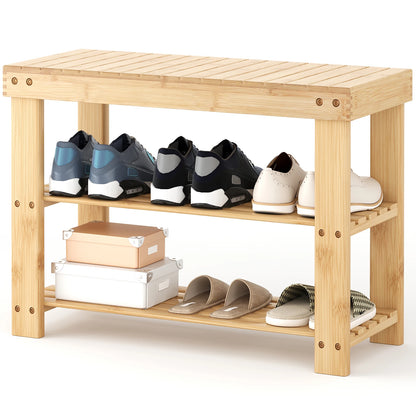 3 Tier Wood Shoe Cabinet