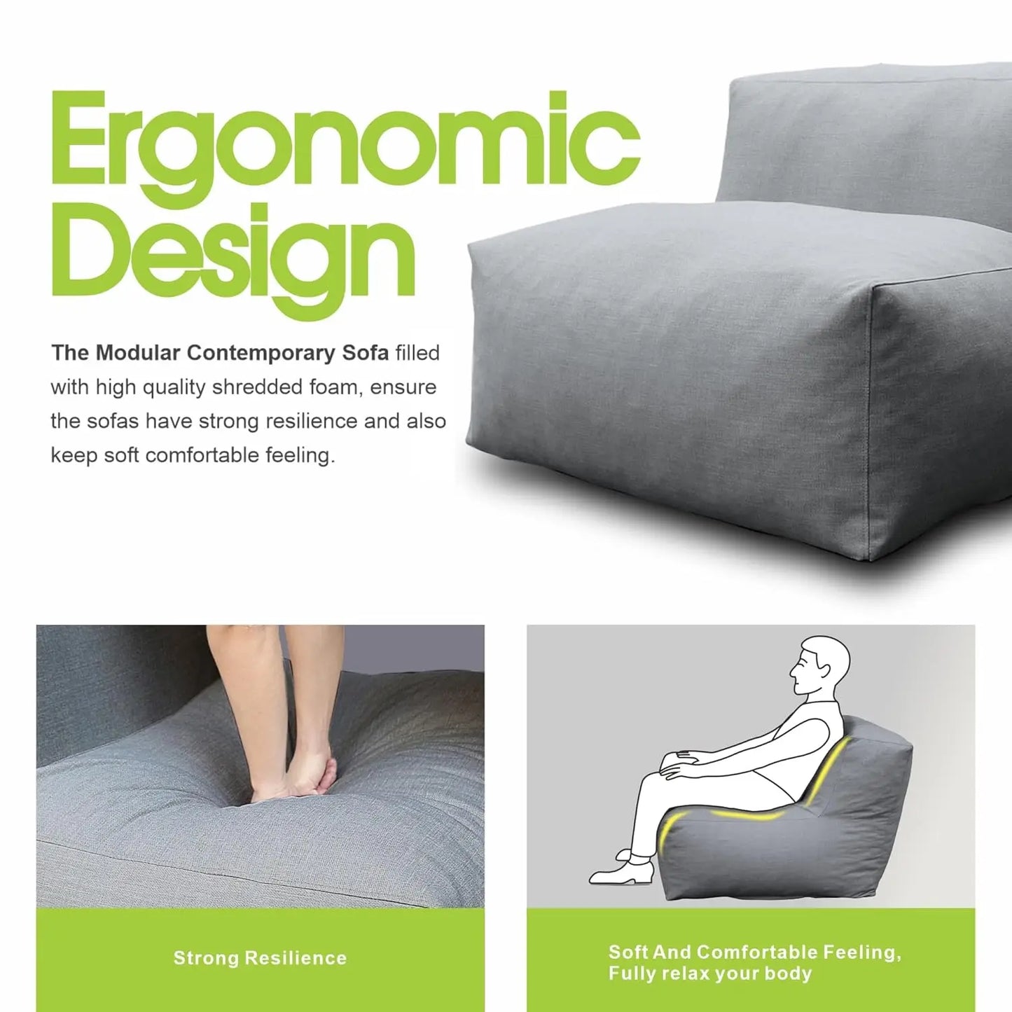 Patio Furniture Set Bean Bag 9 Pieces