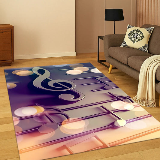 3D Music Note Art Carpet Rug