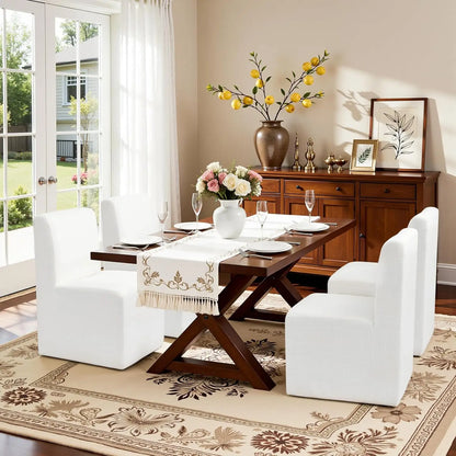 Set of 4 Dining Chairs with Casters