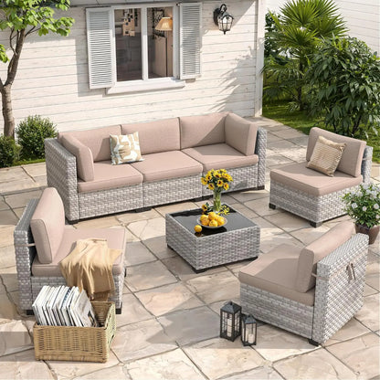 6-Seat Outdoor Wicker Set