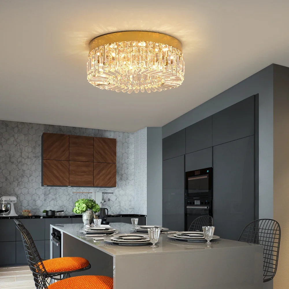 Gold Luxury Crystal Ceiling Lamp