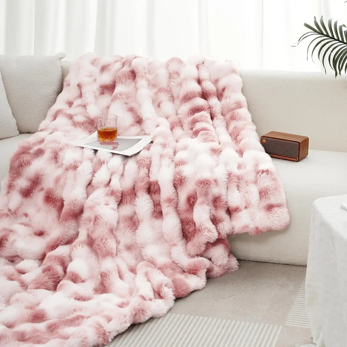 Cozy Faux Rabbit Fleece Blanket