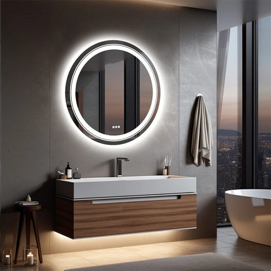 Round Illuminate Bathroom Mirror