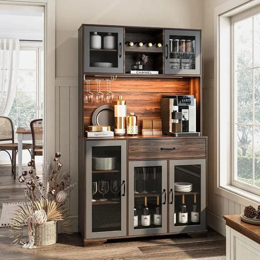 Tall Coffee Bar Cabinet