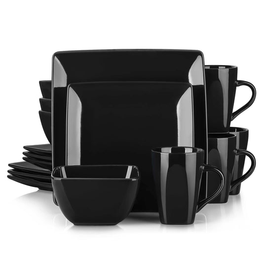 16/32/48-Piece Black Ceramic Set