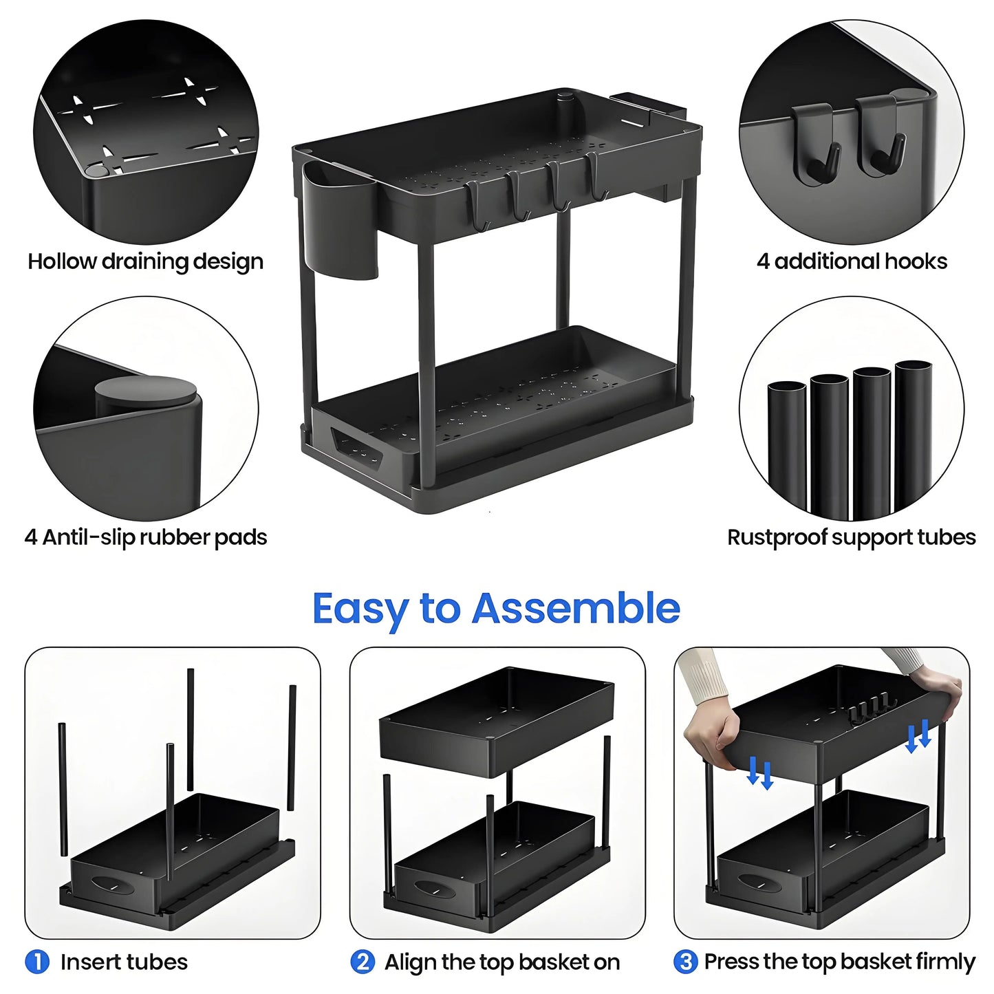 2-Pack Under Sink Shelves