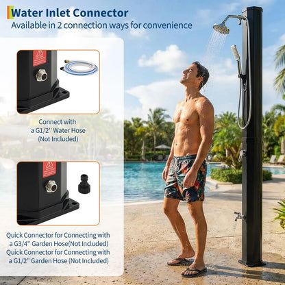 7.2FT Freestanding Solar Heated Pool Shower
