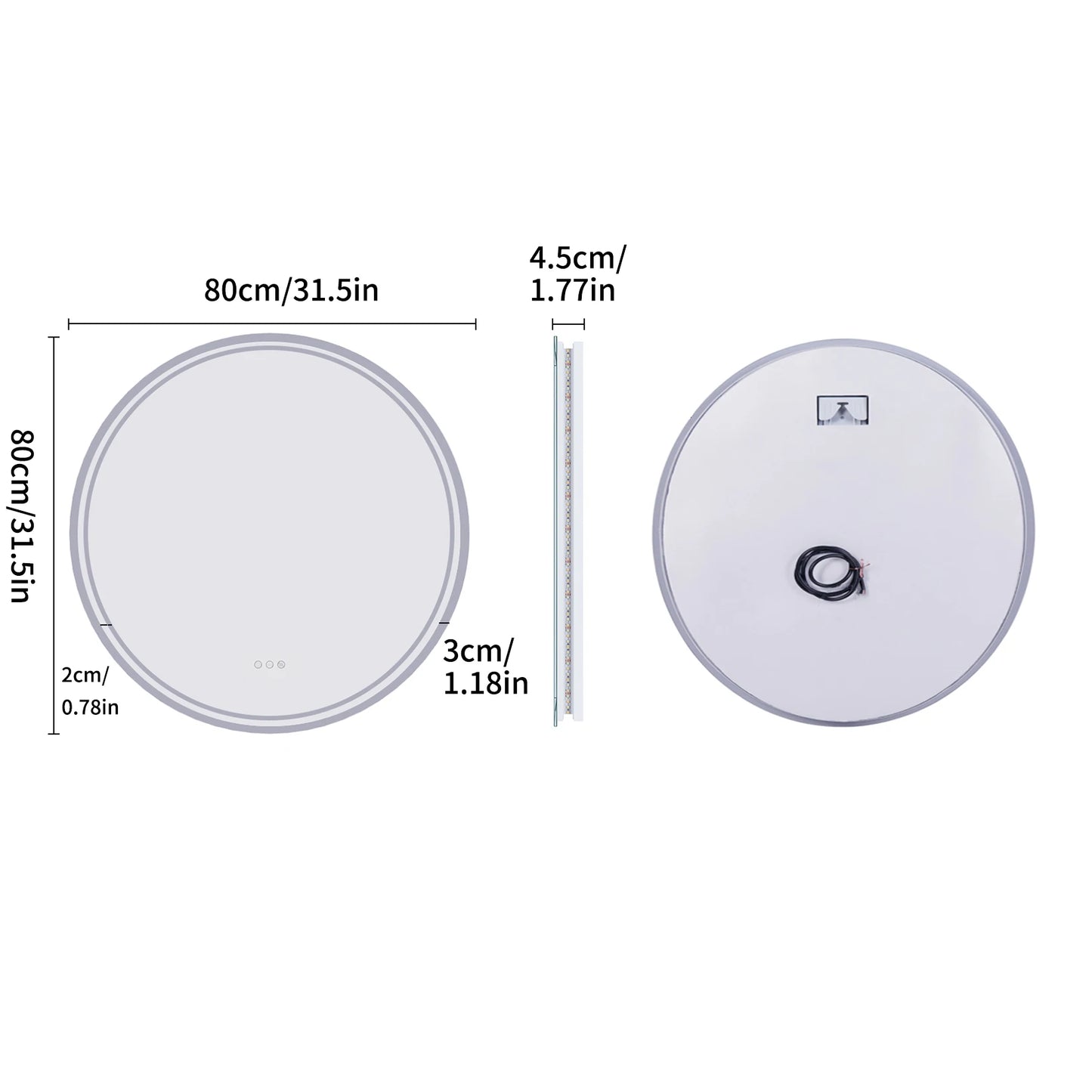 Intelligent Illuminate Round Mirror