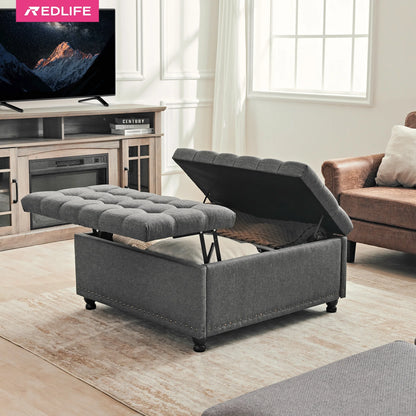 REDLIFE 35" Large Square Storage Ottoman
