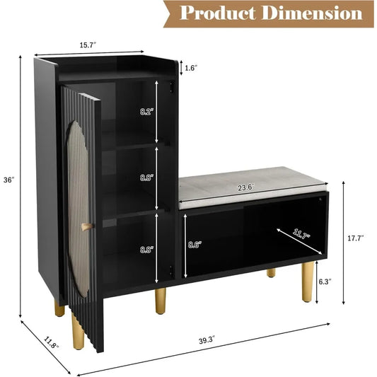 "2-Piece L-Shaped Storage Bench