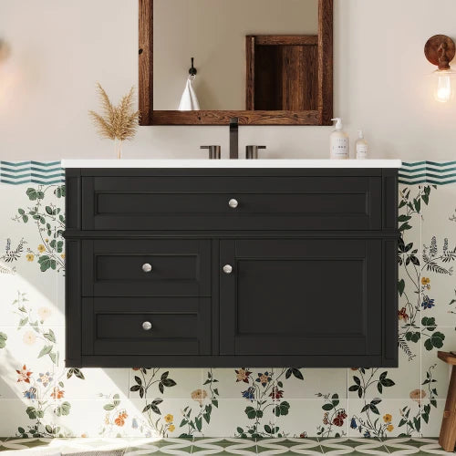 36'' Modern Floating Bathroom Vanity with Ceramic Sink