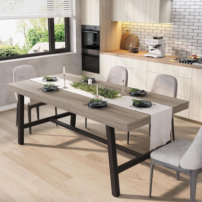 70.87" Industrial Dining Table For 6-8