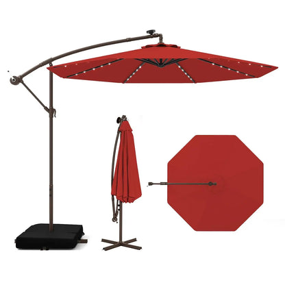 10FT Offset Patio Umbrella with Base