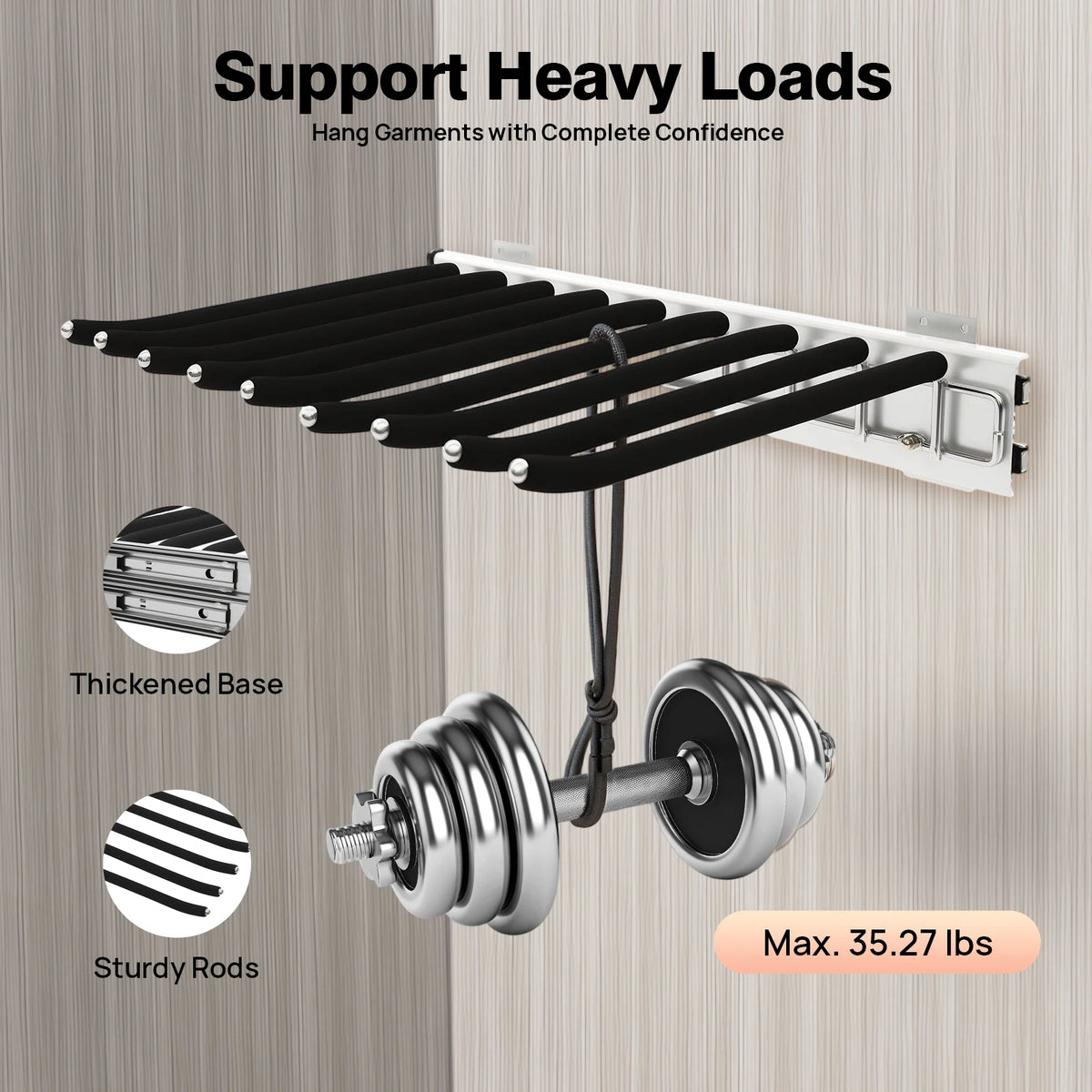 9-Rod Wall Mount Rack